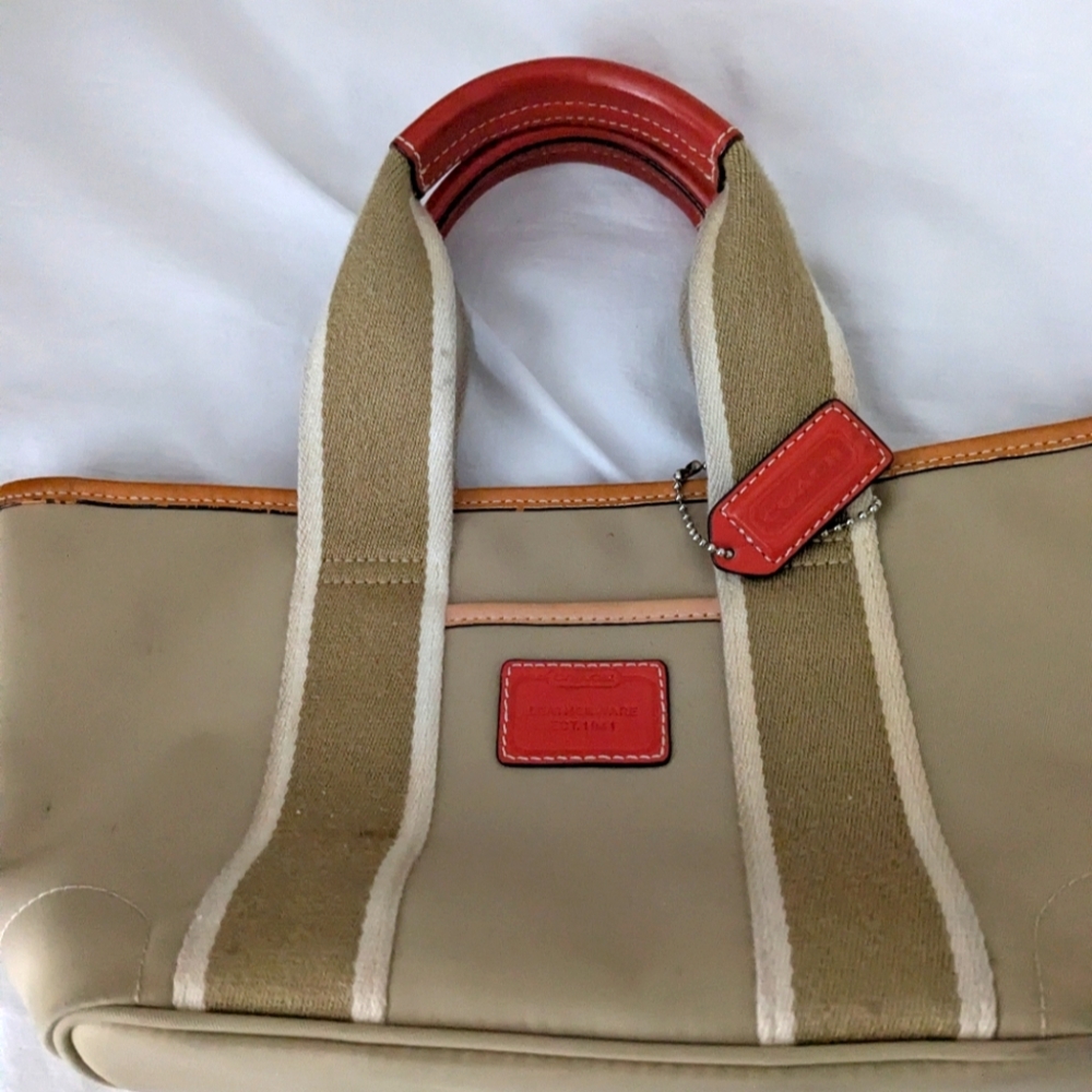 Dooney Bourke beige green and Red mini bag